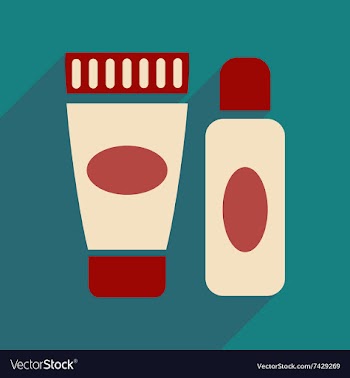 Flat icon with long shadow cream and shaving gel vector image