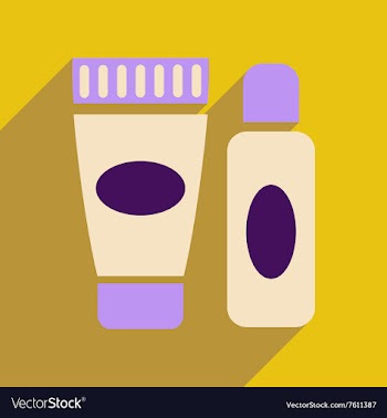 Flat icon with long shadow cream and shaving gel vector image