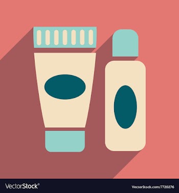 Flat icon with long shadow cream and shaving gel vector image