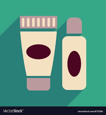 Flat icon with long shadow cream and shaving gel vector image