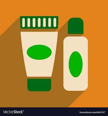 Flat icon with long shadow cream and shaving gel vector image