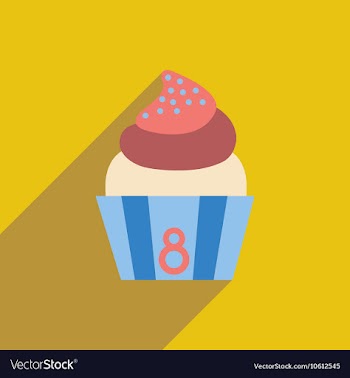 Flat icon with long shadow cream cake vector image