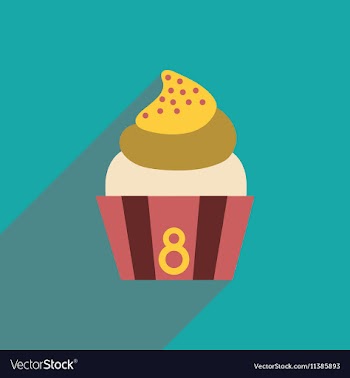 Flat icon with long shadow cream cake vector image