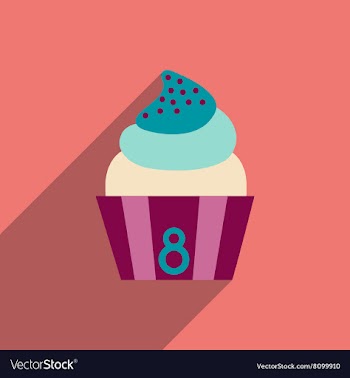 Flat icon with long shadow cream cake vector image