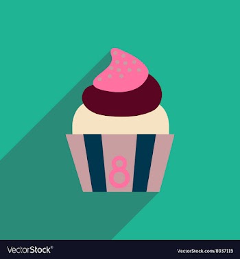 Flat icon with long shadow cream cake vector image