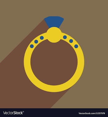 Flat icon with long shadow Diamond ring vector image