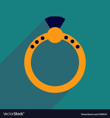 Flat icon with long shadow Diamond ring vector image