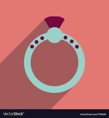 Flat icon with long shadow Diamond ring vector image