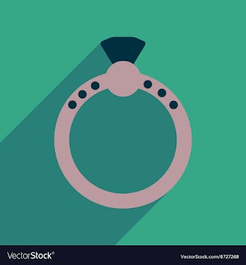 Flat icon with long shadow Diamond ring vector image
