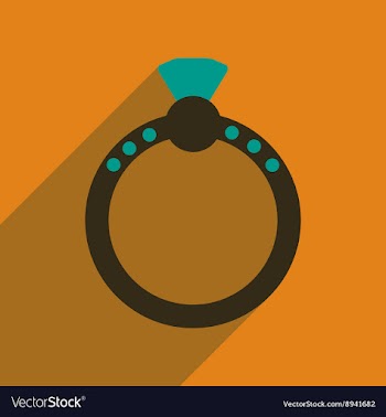 Flat icon with long shadow Diamond ring vector image