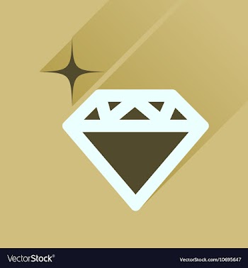 Flat icon with long shadow diamond shiny vector image