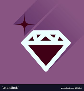 Flat icon with long shadow diamond shiny vector image