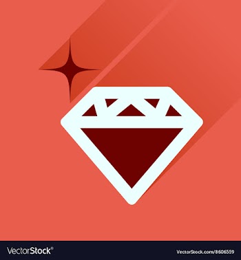 Flat icon with long shadow diamond shiny vector image