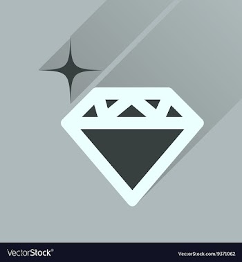 Flat icon with long shadow diamond shiny vector image