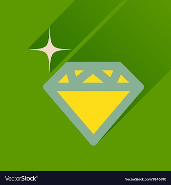 Flat icon with long shadow diamond shiny vector image