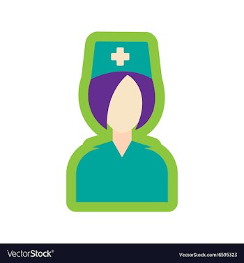 Flat icon with long shadow doctor nurse vector image