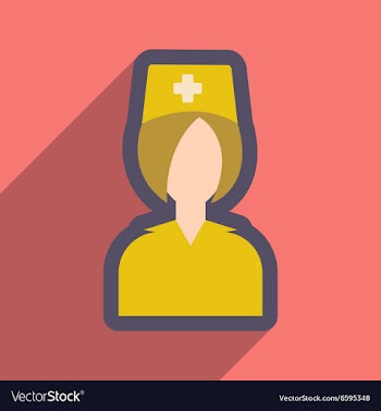 Flat icon with long shadow doctor nurse vector image