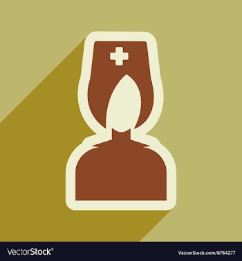 Flat icon with long shadow doctor nurse vector image
