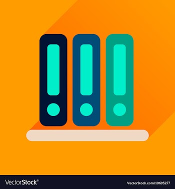 Flat icon with long shadow documents folder vector image