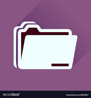 Flat icon with long shadow documents folder vector image