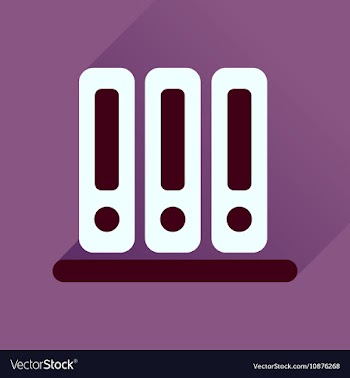 Flat icon with long shadow documents folder vector image