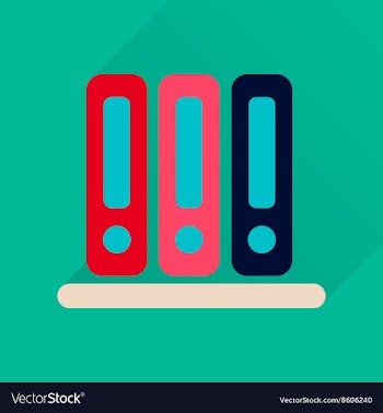 Flat icon with long shadow documents folder vector image