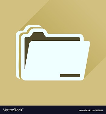 Flat icon with long shadow documents folder vector image