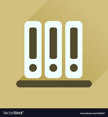 Flat icon with long shadow documents folder vector image