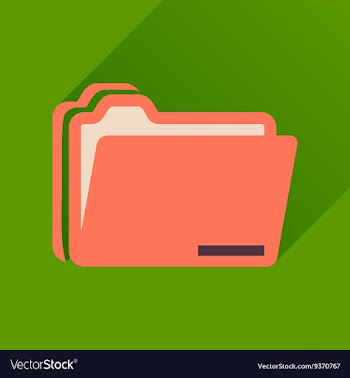 Flat icon with long shadow documents folder vector image