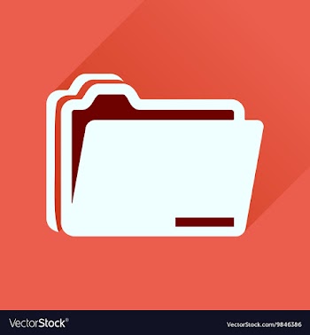 Flat icon with long shadow documents folder vector image