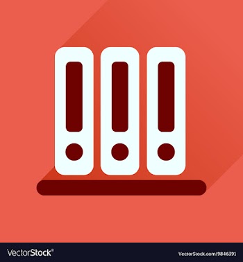 Flat icon with long shadow documents folder vector image