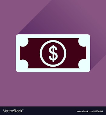 Flat icon with long shadow dollar banknote vector image