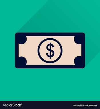 Flat icon with long shadow dollar banknote vector image