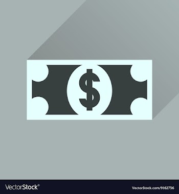 Flat icon with long shadow dollar banknote vector image