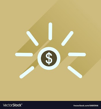 Flat icon with long shadow dollar cent vector image