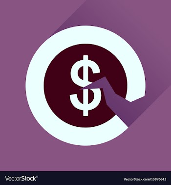 Flat icon with long shadow dollar cent vector image