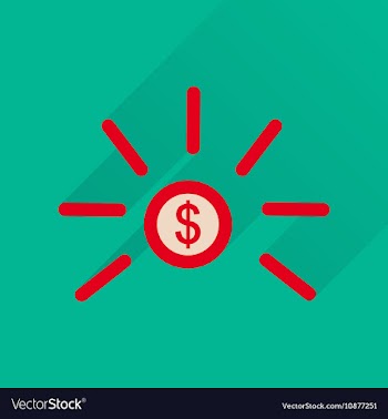 Flat icon with long shadow dollar cent vector image