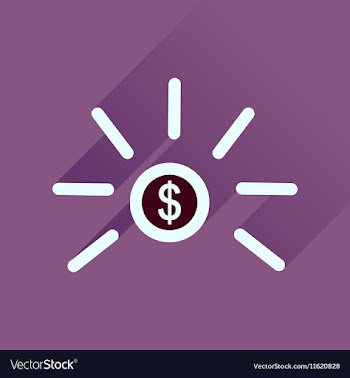 Flat icon with long shadow dollar cent vector image