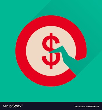 Flat icon with long shadow dollar cent vector image