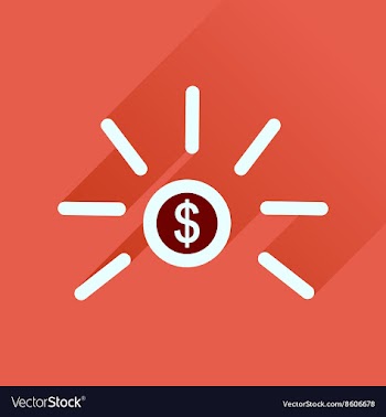 Flat icon with long shadow dollar cent vector image