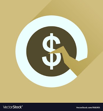 Flat icon with long shadow dollar cent vector image