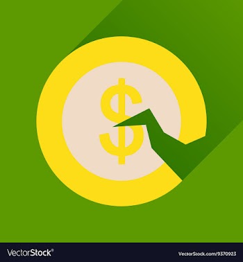 Flat icon with long shadow dollar cent vector image