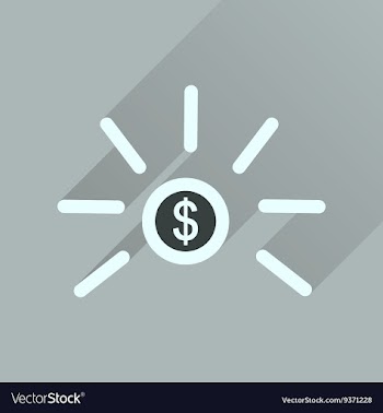 Flat icon with long shadow dollar cent vector image