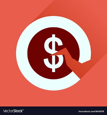 Flat icon with long shadow dollar cent vector image