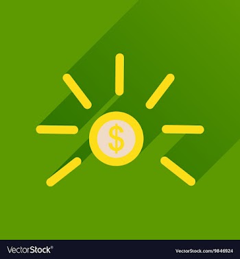 Flat icon with long shadow dollar cent vector image