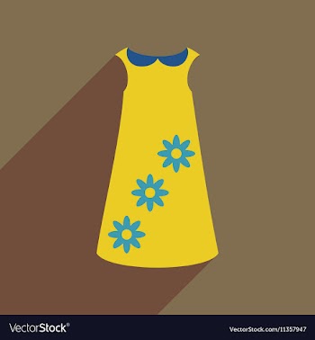 Flat icon with long shadow dress vector image