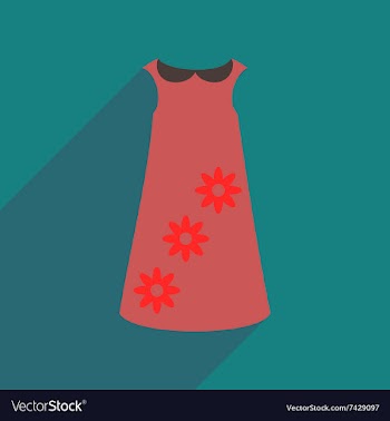 Flat icon with long shadow dress vector image