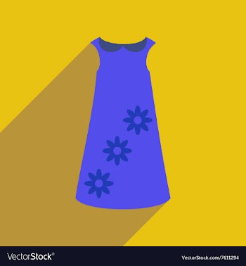 Flat icon with long shadow dress vector image