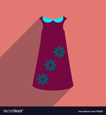 Flat icon with long shadow dress vector image
