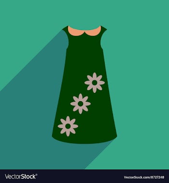 Flat icon with long shadow dress vector image
